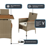 OVE Decors Mason 5-Piece Outdoor Patio Dining Furniture All-Weather Resistant Set