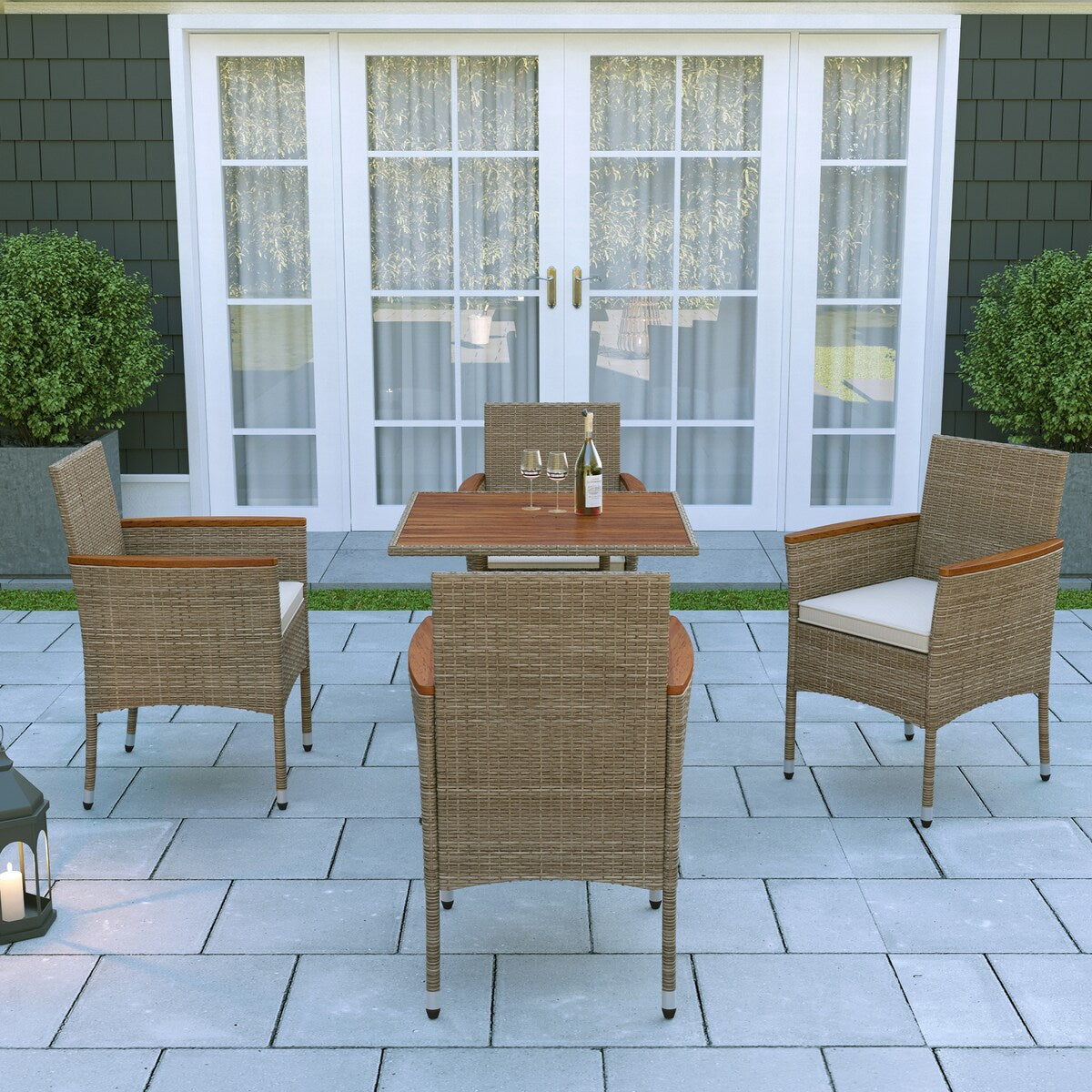 OVE Decors Mason 5-Piece Outdoor Patio Dining Furniture All-Weather Resistant Set