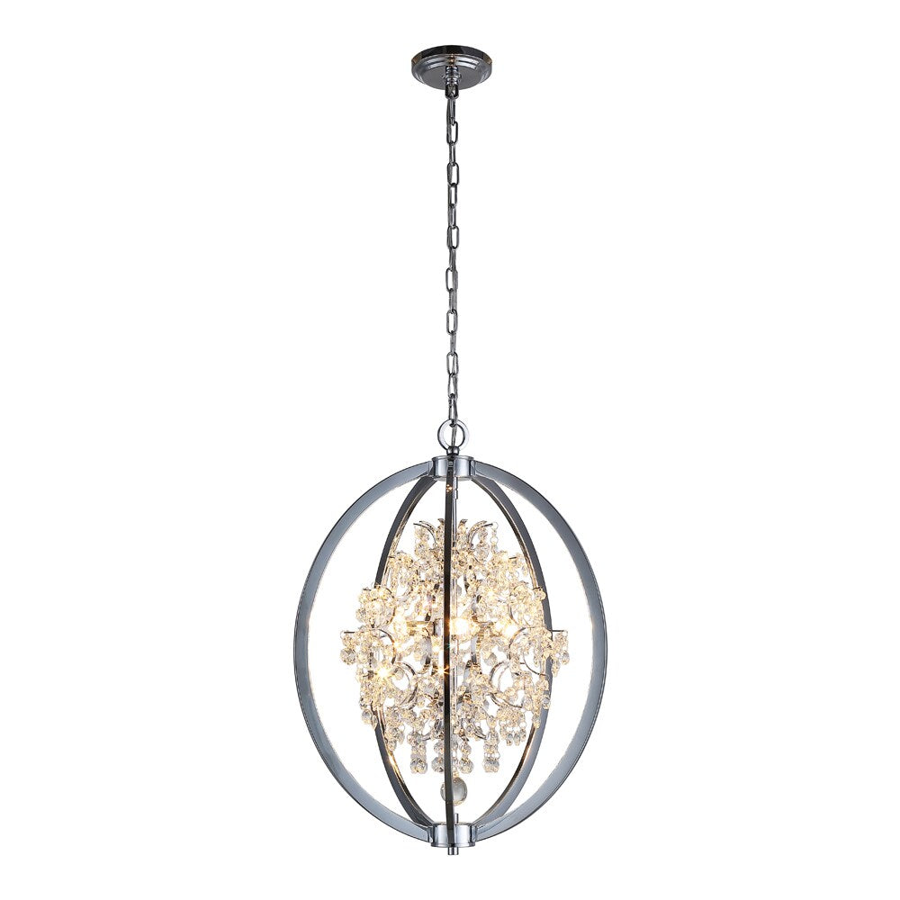 OVE Decors Pena 5-Lights LED Chrome Chandelier Light