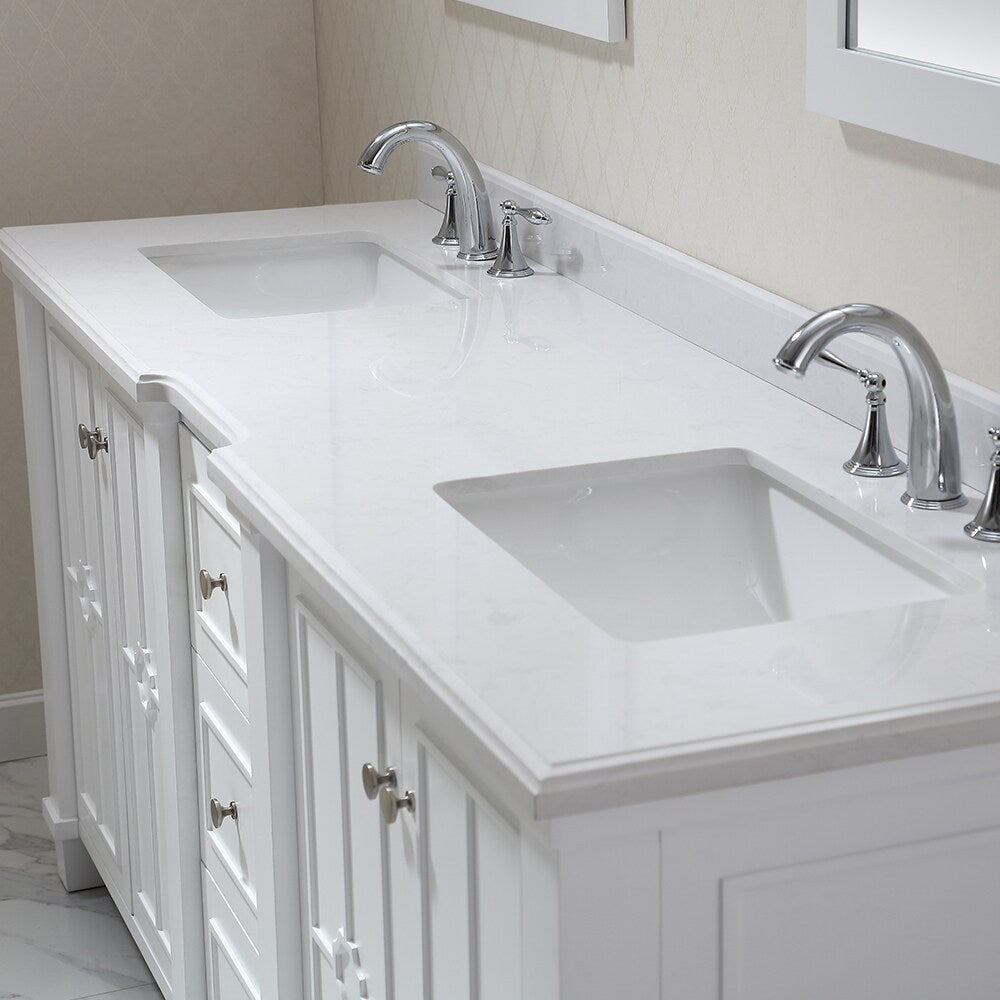 OVE Decors Positano White 75-inch Bathroom Vanity