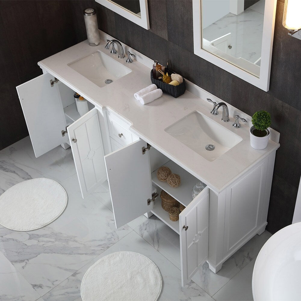 OVE Decors Positano White 75-inch Bathroom Vanity