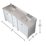 OVE Decors Positano White 75-inch Bathroom Vanity