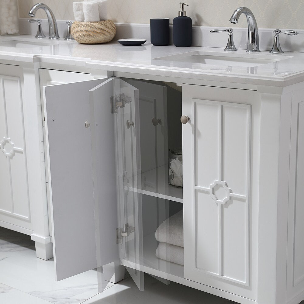 OVE Decors Positano White 75-inch Bathroom Vanity