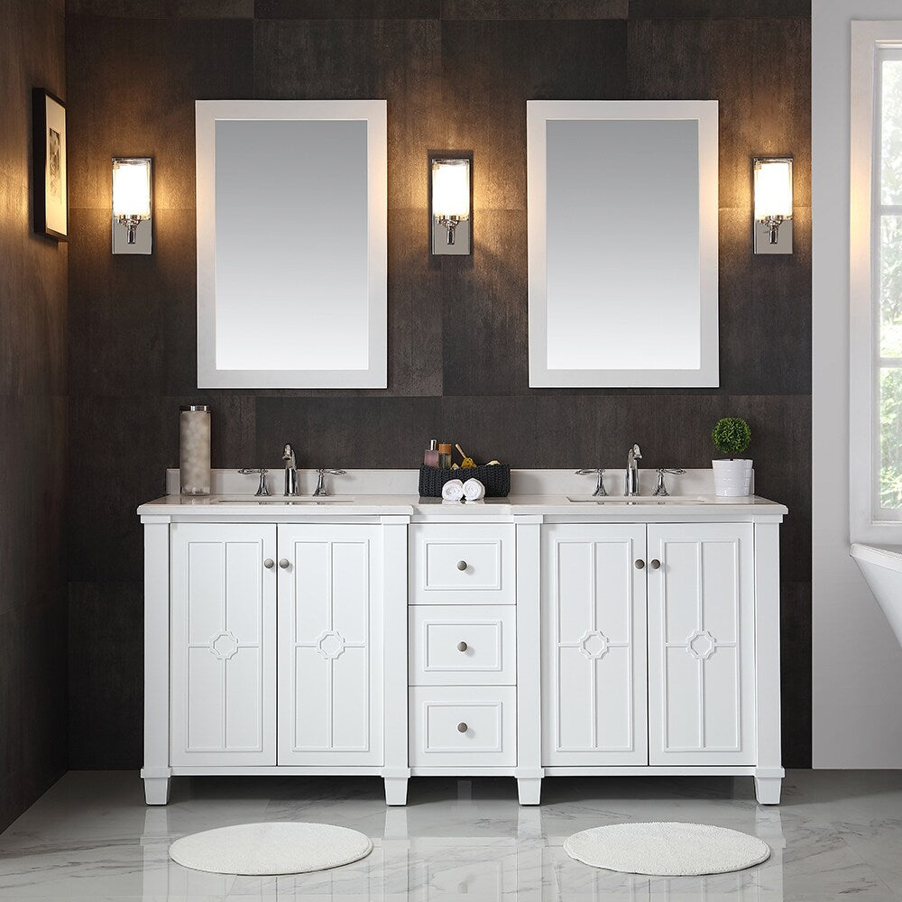 OVE Decors Positano White 75-inch Bathroom Vanity
