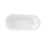 OVE Decors Rachel 70 in. White Acrylic Bathtub with included Satin Nickel and Chrome Hardware