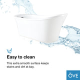 OVE Decors Rachel 70 in. White Acrylic Bathtub with included Satin Nickel and Chrome Hardware