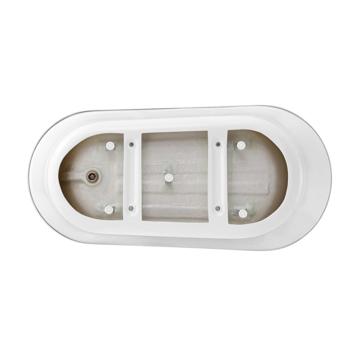OVE Decors Rachel 70 in. White Acrylic Bathtub with included Satin Nickel and Chrome Hardware