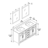 OVE Decors Tahoe 60 in. Almond Latte Vanity with 2 Mirrors included