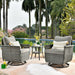 OVIOS 3-piece Pet-Friendly Patio Furniture Swivel Chairs Wicker Set
