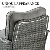 OVIOS 3-piece Pet-Friendly Patio Furniture Swivel Chairs Wicker Set