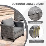 OVIOS 7-piece Patio Outdoor Wicker Conversation Set