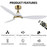 OVIOS Elegant 52-inch 2-in-1 Ceiling Fan Light with Remote Control