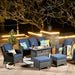 OVIOS Grey Wicker 6-piece Patio Furniture Set With Rectangular Fire Pit