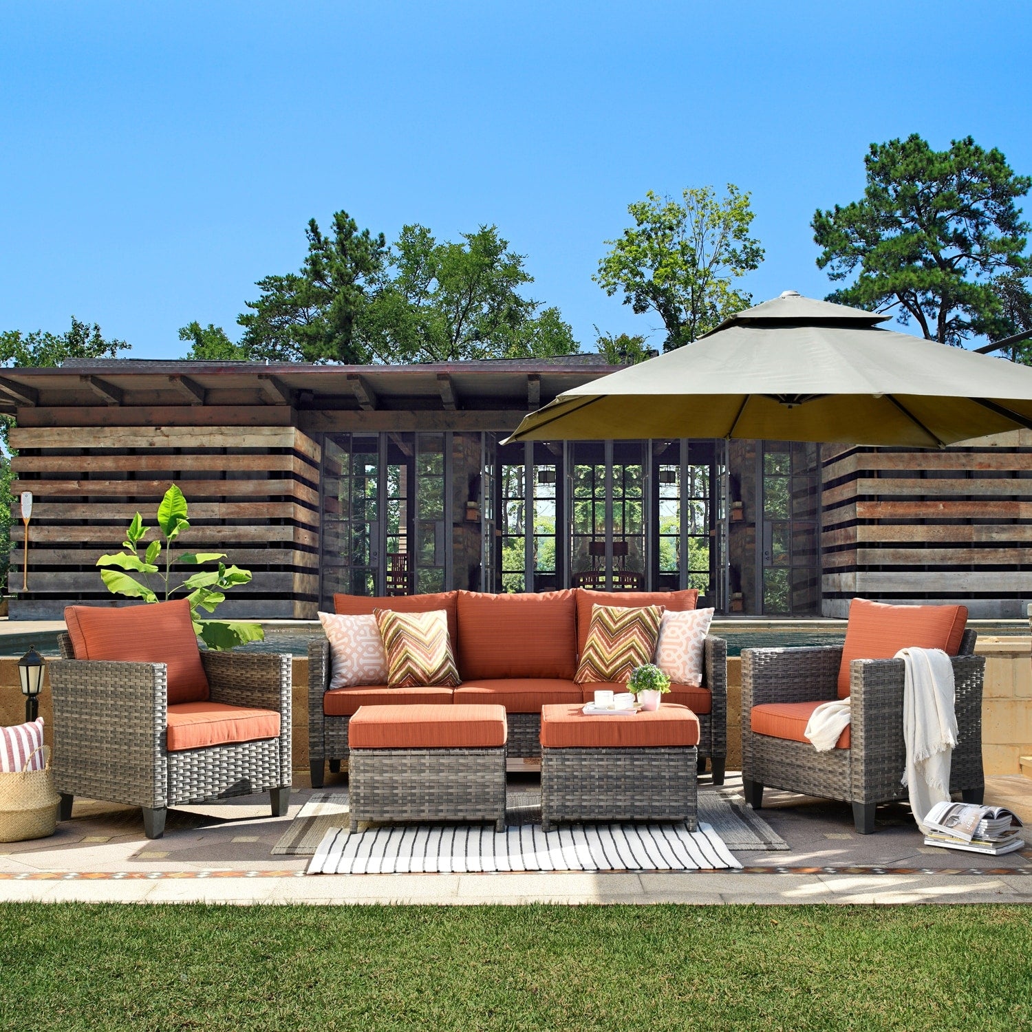 Patio set overstock sales