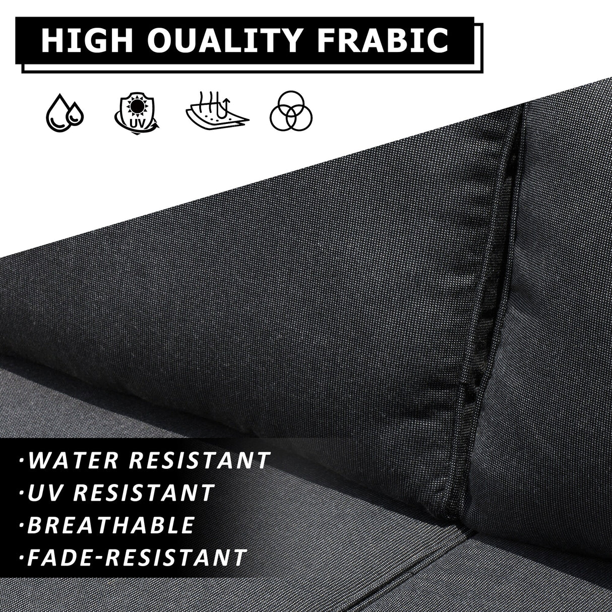 OVIOS Patio Outdoor Grey Wicker Loveseat