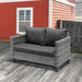 OVIOS Patio Outdoor Grey Wicker Loveseat