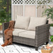 OVIOS Patio Outdoor Grey Wicker Loveseat