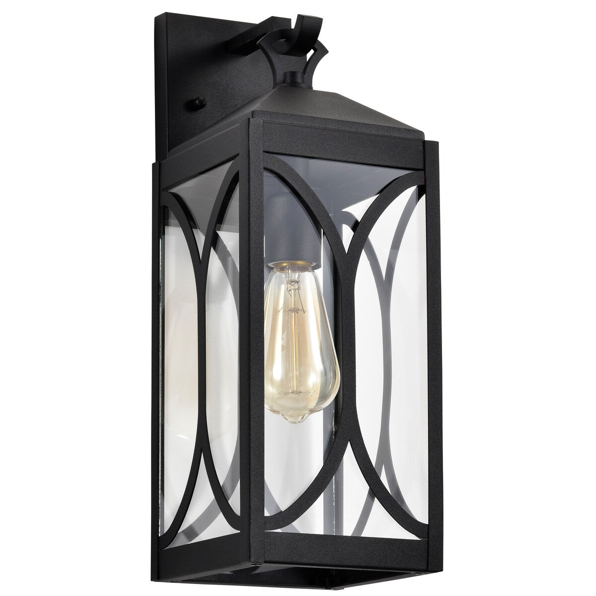 Oaklyn 1 Light Medium Wall Lantern Matte Black with Clear Glass