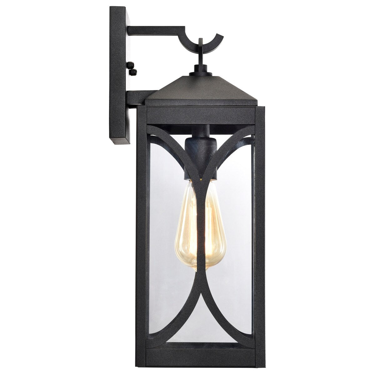Oaklyn 1 Light Medium Wall Lantern Matte Black with Clear Glass
