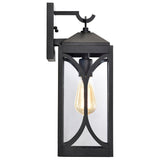 Oaklyn 1 Light Medium Wall Lantern Matte Black with Clear Glass