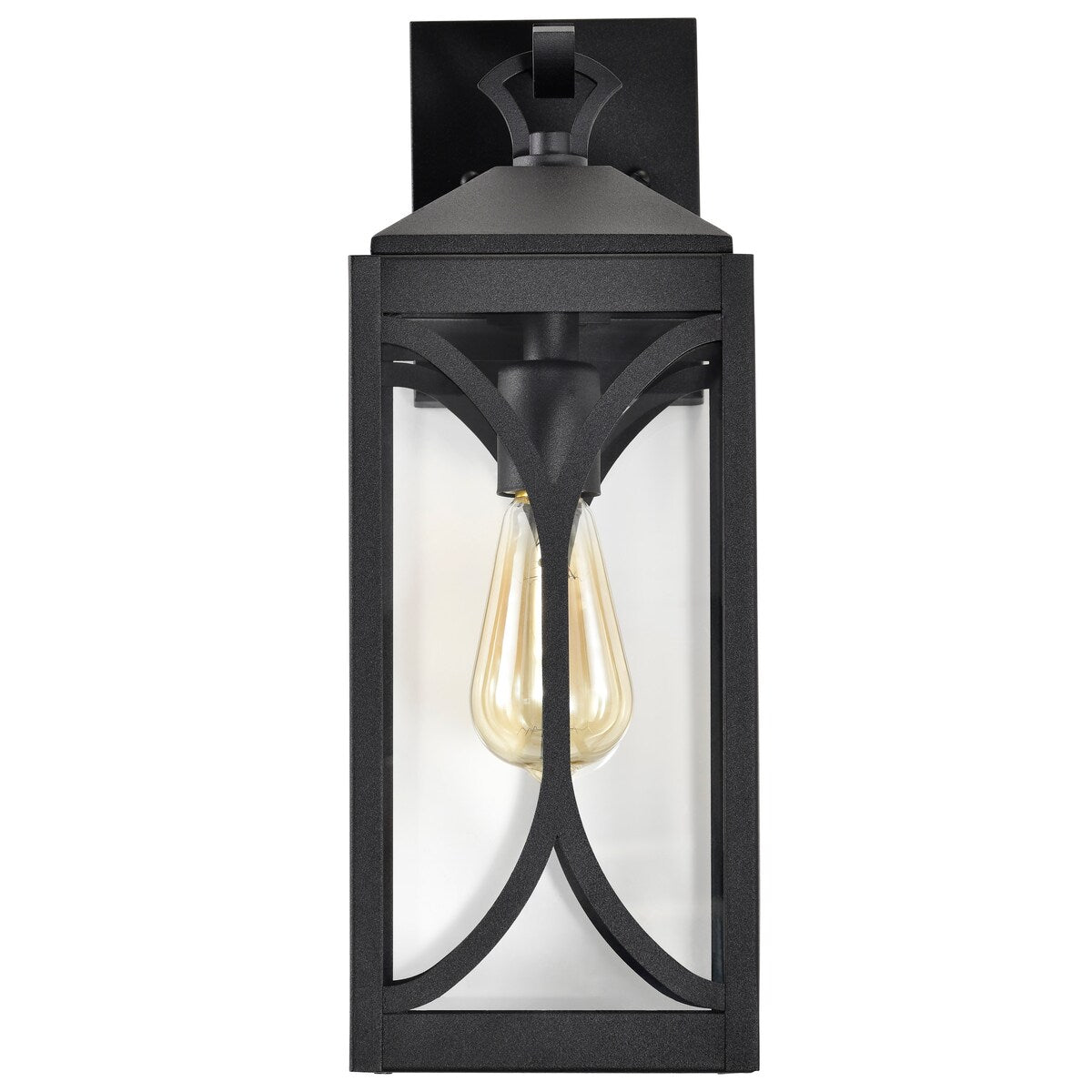 Oaklyn 1 Light Medium Wall Lantern Matte Black with Clear Glass