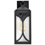Oaklyn 1 Light Medium Wall Lantern Matte Black with Clear Glass