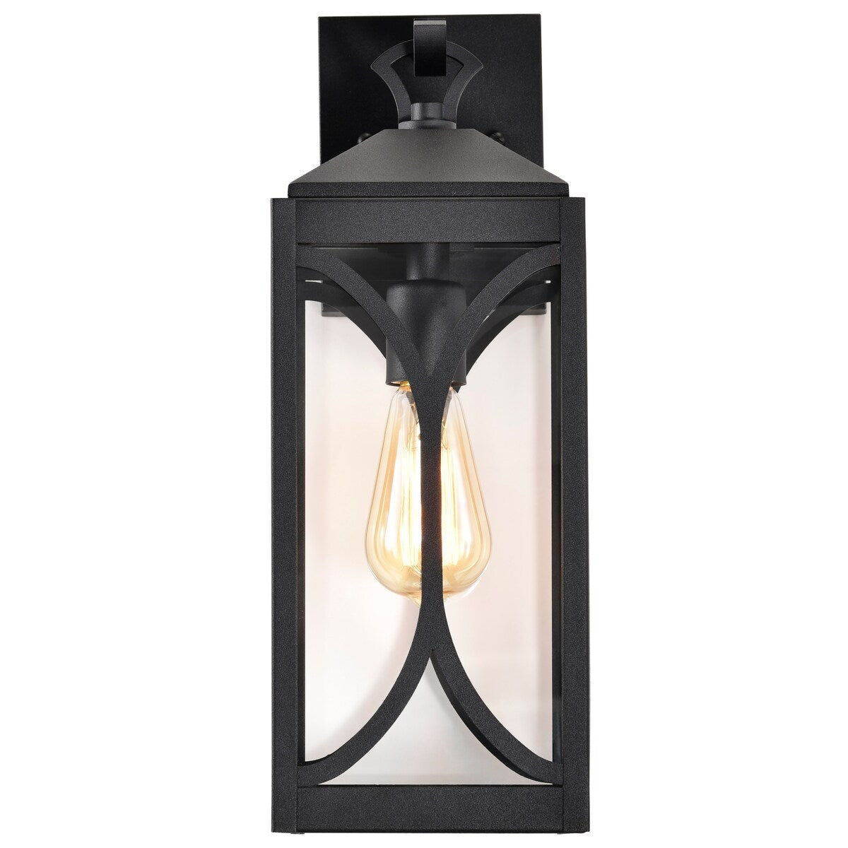 Oaklyn 1 Light Medium Wall Lantern Matte Black with Clear Glass