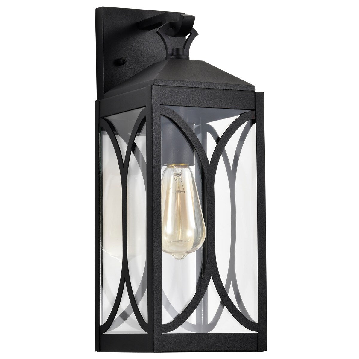 Oaklyn 1 Light Medium Wall Lantern Matte Black with Clear Glass