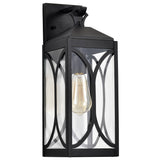 Oaklyn 1 Light Medium Wall Lantern Matte Black with Clear Glass