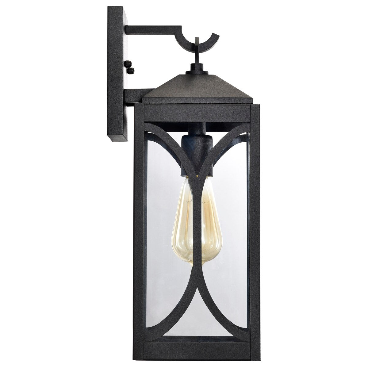 Oaklyn 1 Light Medium Wall Lantern Matte Black with Clear Glass