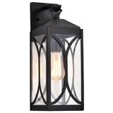 Oaklyn 1 Light Medium Wall Lantern Matte Black with Clear Glass