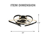 Oaks Aura 22"Futuristic Black Modern Flush Mount Ceiling Fan with Light, Low Profile 6-Speed Smart APP Ceiling Fan With Remote