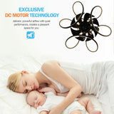 Oaks Aura 22"Futuristic Black Modern Flush Mount Ceiling Fan with Light, Low Profile 6-Speed Smart APP Ceiling Fan With Remote