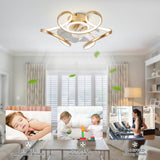 Oaks Aura 22"Futuristic Black Modern Flush Mount Ceiling Fan with Light, Low Profile 6-Speed Smart APP Ceiling Fan With Remote