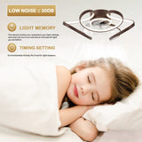 Oaks Aura 22"Futuristic Black Modern Flush Mount Ceiling Fan with Light, Low Profile 6-Speed Smart APP Ceiling Fan With Remote