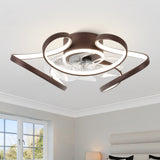 Oaks Aura 22"Futuristic Black Modern Flush Mount Ceiling Fan with Light, Low Profile 6-Speed Smart APP Ceiling Fan With Remote