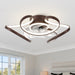 Oaks Aura 22"Futuristic Black Modern Flush Mount Ceiling Fan with Light, Low Profile 6-Speed Smart APP Ceiling Fan With Remote