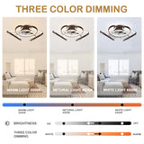 Oaks Aura 22"Futuristic Black Modern Flush Mount Ceiling Fan with Light, Low Profile 6-Speed Smart APP Ceiling Fan With Remote