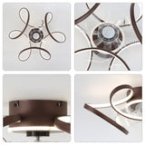 Oaks Aura 22"Futuristic Black Modern Flush Mount Ceiling Fan with Light, Low Profile 6-Speed Smart APP Ceiling Fan With Remote