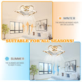 Oaks Aura 22"Futuristic Black Modern Flush Mount Ceiling Fan with Light, Low Profile 6-Speed Smart APP Ceiling Fan With Remote