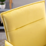 Oaks Aura Yellow Velvet Rocking Chair, Upholstered Accent Armchair for Living Room