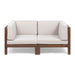 Oana Outdoor 2-Seater Acacia Wood Sectional Loveseat Set With Cushions by Christopher Knight Home