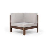 Oana Outdoor 2-Seater Acacia Wood Sectional Loveseat Set With Cushions by Christopher Knight Home