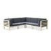 Oana Outdoor 5-Seater V-Shaped Acacia Wood Sectional Sofa Set With Cushions by Christopher Knight Home