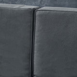 Oana Outdoor 5-Seater V-Shaped Acacia Wood Sectional Sofa Set With Cushions by Christopher Knight Home