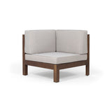 Oana Outdoor 5-Seater V-Shaped Acacia Wood Sectional Sofa Set With Cushions by Christopher Knight Home