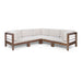Oana Outdoor 5-Seater V-Shaped Acacia Wood Sectional Sofa Set With Cushions by Christopher Knight Home