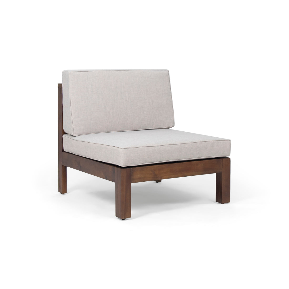 Oana Outdoor 5-Seater V-Shaped Acacia Wood Sectional Sofa Set With Cushions by Christopher Knight Home