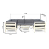 Oana Outdoor 8-Seater Acacia Wood U-Shaped Sectional Sofa Set with Coffee Table by Christopher Knight Home