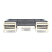 Oana Outdoor 8-Seater Acacia Wood U-Shaped Sectional Sofa Set with Coffee Table by Christopher Knight Home